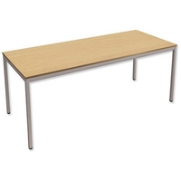 Trexus Rectangular Office Table with Silver Legs 18mm Top W1800xD750xH725mm Oak