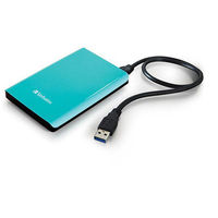 Verbatim Store n Go Portable Hard Drive For Mac and PC USB 3.0 500GB Green Ref 53171