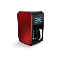 162009 900 Watt Pour Over Filter Coffee Maker with LCD Display in Red