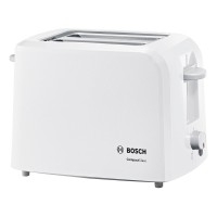 2 Slice Compact Toaster with Variable Browning Control in White