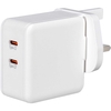63216 2.0 Dual USB C 45W Super Fast Plug - White