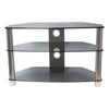 BRISA 800mm Smoked Glass AV Rack with Silver Legs