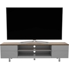 FS1900WSSG Whitesands Open Aperture TV Stand - Satin Grey & Wood