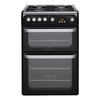 HUG61K 60cm Double Gas Oven with 77 + 32 Litre Capacities in Black
