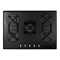 HVG720BL 700mm Five Burner Gas Hob with Wok Burner in Black