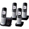 KXTG6824EB DECT Cordless Telephone with 4 Handsets & Large White LCD