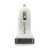 P014 2100mA Twin USB Port Car Charger with Durable Housing in White