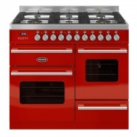 RC-10XGG-DE-RED 1000mm Duel Fuel Range Cooker with 104L Capacity in Red