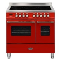 RC-9TI-DE-RED 900mm Induction Hob Range Cooker with 80 Litre Capacity in Red