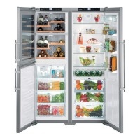 SBSES7165 Freestanding Fridge Freezer with Built-In Wine Cabinet in Silver