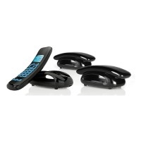 SOLOPLUSTRIO-CB Digital Cordless Phones with Answering Machine in Black