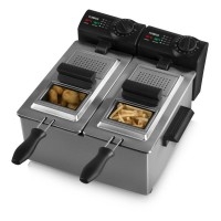 T17007 Double Basket Stainless Steel Deep Fat Chip Fryer with 3600W