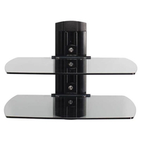 VF3012-B1 Dual Shelf for Under Wall Mounted TV - Black