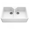 Sandown Ceramic Belfast Sink Double Bowl White - Includes Waste Kit