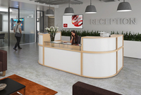 Curve Modular Reception Desk,  Rectangular Base Unit 160w (cm),  Beech
