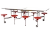 Sico Rectangular Table Seating Unit With 8 Seats,  White/Purple