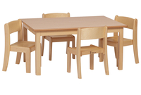 Wooden Rectangular Table And Chairs,  Beech