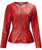 Collarless Leather Jacket