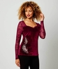 Embroidered Feather Top