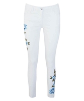 Embroidered White Jeans