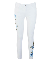 Embroidered White Jeans