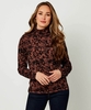 Flocked Animal Roll Neck Top
