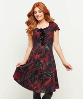 Flocked Corsetting Dress