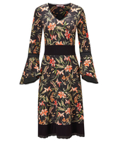 Fluted Sleeve Jersey Dress