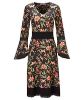 Fluted Sleeve Jersey Dress