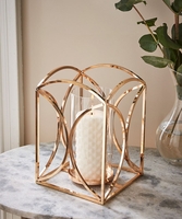 Gold Deco Hurricane Candle Holder