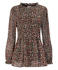 High Neck Ditsy Pleat Top