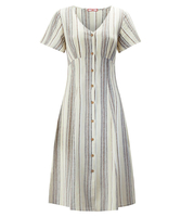 Linen Mix Stripe Dress
