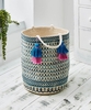 Printed Pom Pom Rope Storage Basket