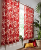 Red Baroque Floral Curtains