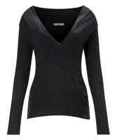 Ribbed Wrap Look Jumper