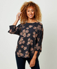 Split Sleeve Printed Blouse