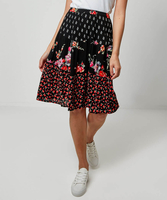 Tiered Mix Of Prints Skirt
