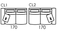 Carla Modular 2 Seater Sofa Unit With 1 Slim Arm [CL1/CL2]