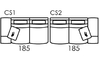 Carla Modular 2 Seater Sofa Unit With 1 Stepped Arm [CS1/CS2]