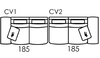 Carla Modular 2 Seater Sofa Unit With 1 Wide Arm [CV1/CV2]