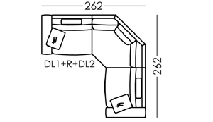 Carla Modular Medium Corner Sofa with 2 Slim Arms [DL1+R+DL2]