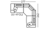 Carla Modular Medium Corner Sofa with Stepped Arm [DS1+R+DL2]