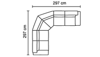 Francesca Medium Corner Sofa with Angled Corner Unit [016+076+017]