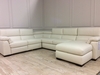 Francesca U shaped corner with right chaise and 1 electric recliner recliner in Italia Top Grade Leather - Protected 20JH