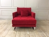 Hollie Loveseat in Pascal Red with Foot stool