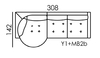 Hollie Modular 2 Seater Sofa With Curved Chaise Longue [Y1+MB2]