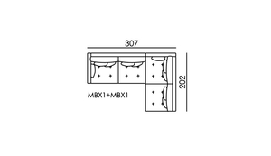 Hollie Modular Medium Corner Sofa [MBX1+MBX1]