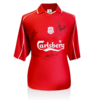 Steven Gerrard,  Dietmar Hamann,  Gary McAllister and Jamie Carragher Signed Liverpool 2000-2001 Home Shirt: Treble Winners