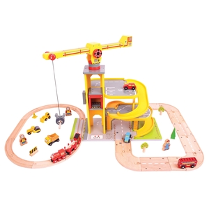 Bigjigs Rail Road & Rail Multi-Level Crane Set