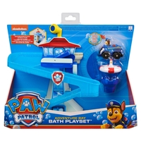 PAW Patrol Adventure Bay Bath Playset with Light-up Chase Vehicle Bath Toy